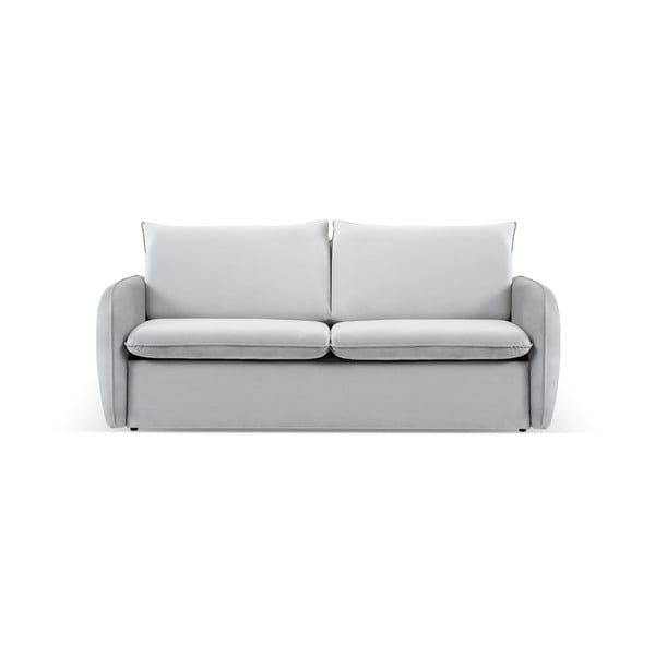 Svijetlo siva baršunasta sklopiva sofa 194 cm Vienna – Cosmopolitan Design