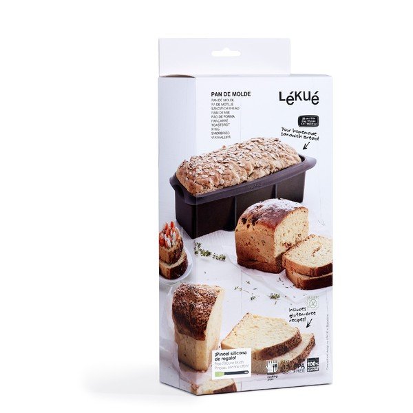 Crni četvrtasti silikonski kalup za kruh Lékué, dužina 28 cm-image-2