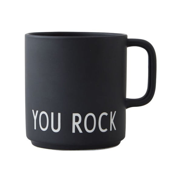 Crna porculanska šalica 250 ml You Rock – Design Letters