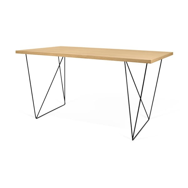 Radni stol u hrastovom dekoru s crnim nogama TemaHome Flow, 140 x 75 cm-image-4