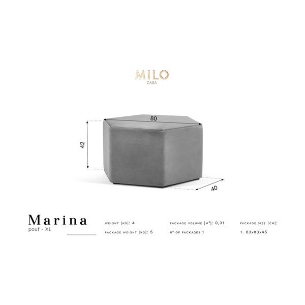 Boca zeleni puf Milo Casa Marina, ⌀ 80 cm-image-2