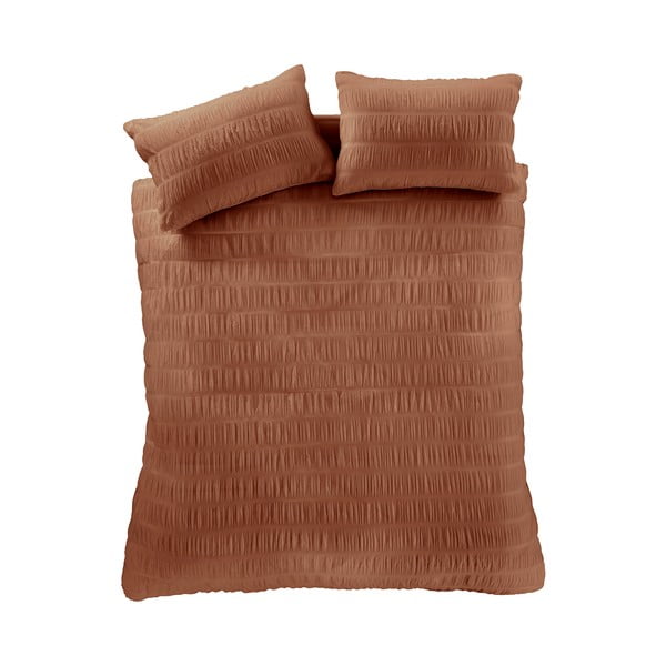 Narančasta posteljina za krevet za jednu osobu 135x200 cm Seersucker – Catherine Lansfield