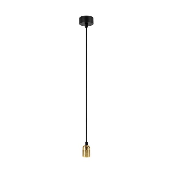 Crna viseća svjetiljka bez zaslona s grlom zlatne boje Sotto Luce Uno