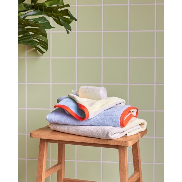 Plavi pamučan ručnik od frotira 70x140 cm Block – Hübsch-image-3