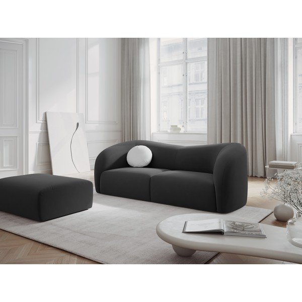 Siva baršunasta sofa 197 cm Santi – Interieurs 86-image-1