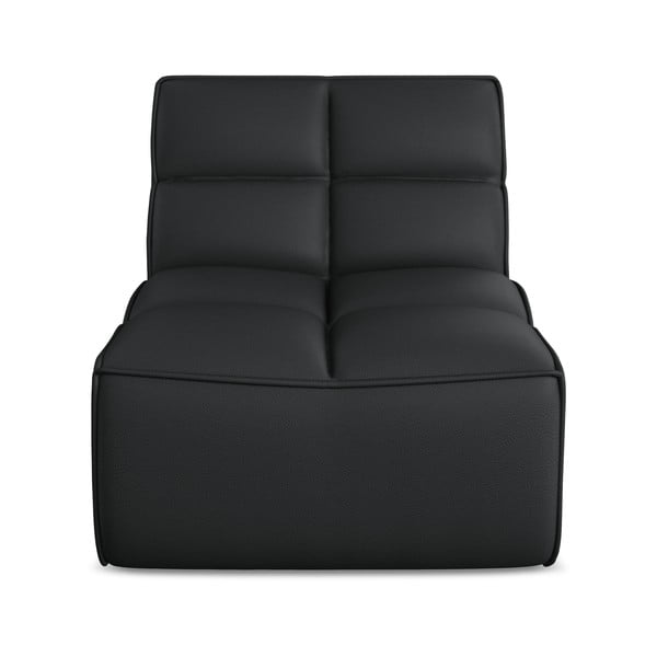 Crna modularna sjedeća garnitura od imitacije kože Kalai – Makamii