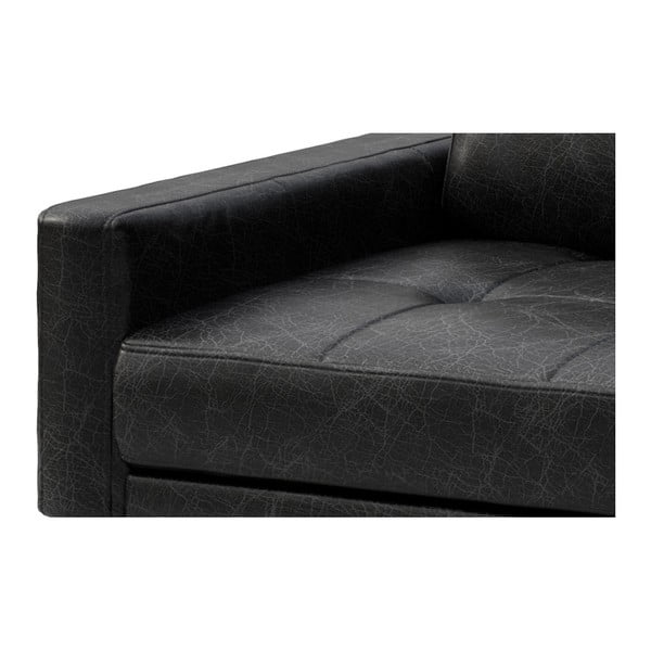 Crna kožna sofa MESONICA Musso Tufted, 210 cm-image-4