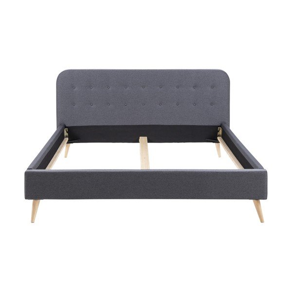 Sivi tapecirani okvir kreveta Actona Alma, 180 x 200 cm-image-2