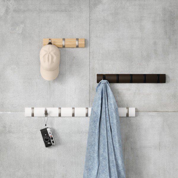 Mat bijela zidna vješalica od masivnog bora 51 cm Flip – Umbra-image-3