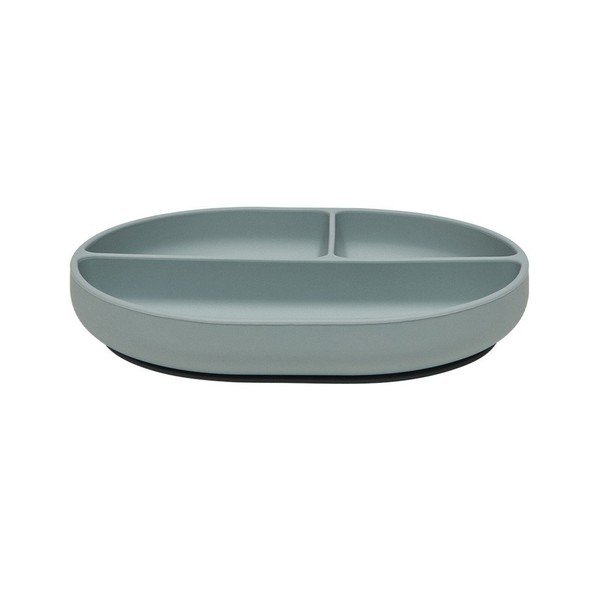 Prljavo plavi silikonski dječji tanjur 17x21,5 cm Enkei – OYOY Mini