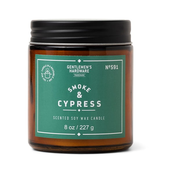 Mirisna svijeća od sojinog voska vrijeme gorenja 48 h Smoke & Cypress – Gentlemen's Hardware