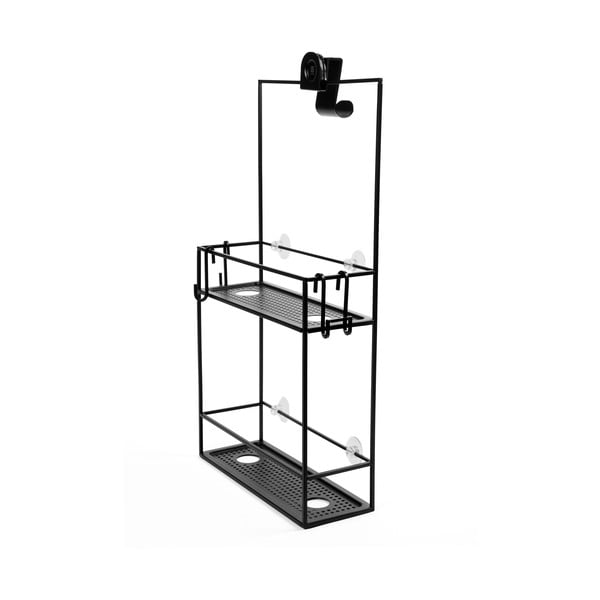 Crna viseća čelična kupaonska polica Cubiko - Umbra-image-3