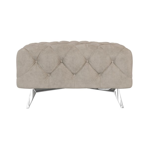 Sivo-bež baršunast tabure Chelsea – Ropez