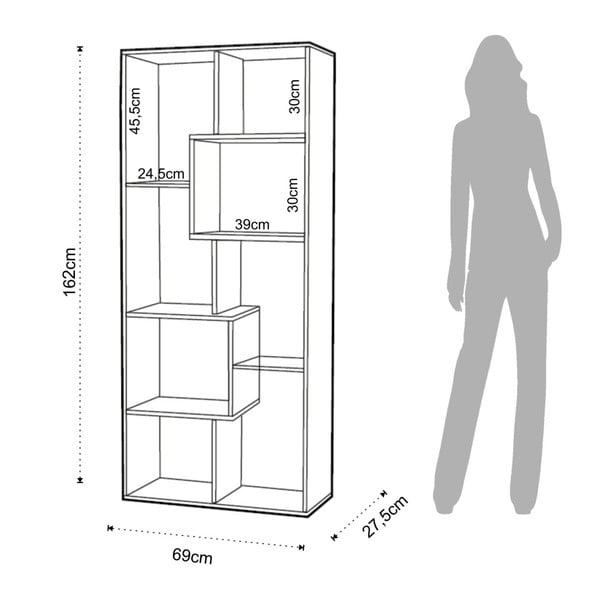 Biblioteka Tomasucci Random Andrea, 160 x 69 x 27,5 cm-image-4