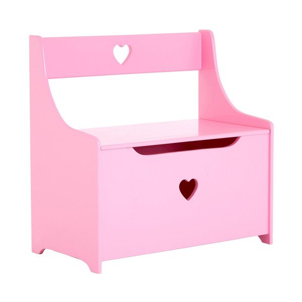 Ružičasti dječji ormar s klupom 60x62x34 cm Pink Heart – Premier Housewares