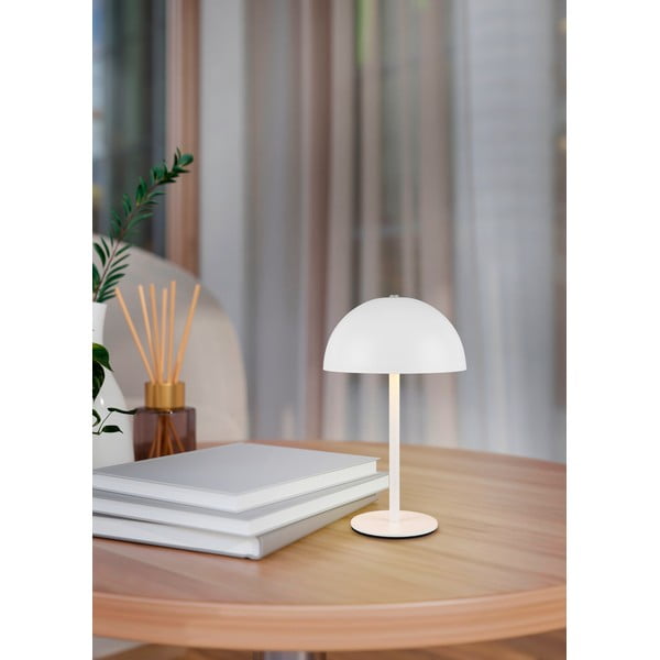 Mat bijela LED stolna lampa s metalnim sjenilom (visina 21 cm) Munoz – Trio-image-1