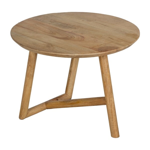 Okrugli stolić za kavu od masivnog manga u prirodnoj boji ø 60 cm Mao – Ixia