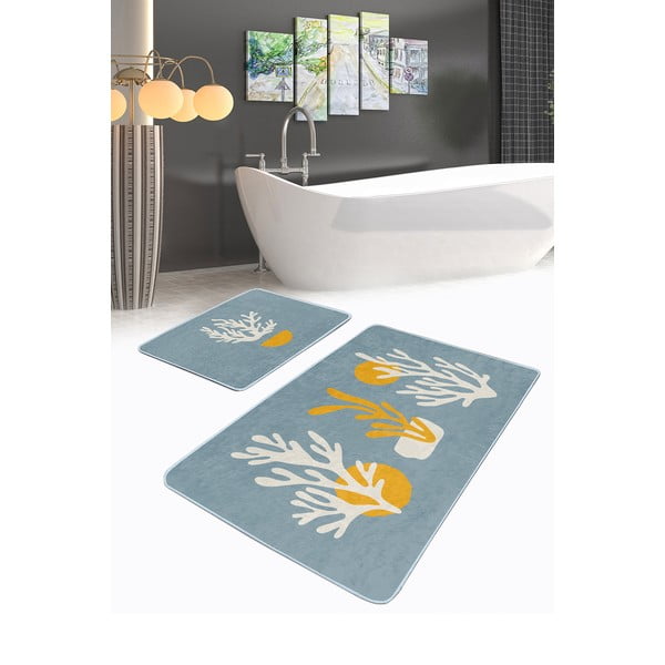 Plave kupaonske prostirke u setu 2 kom 60x100 cm – Mila Home-image-3
