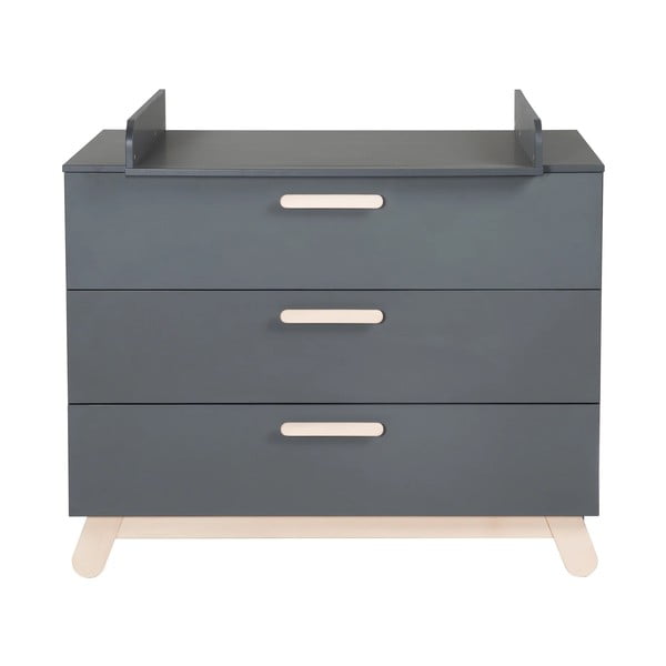 Antracitno siva niska dječja komoda s promjenjivim stolom 117x103 cm Jara – Roba-image-3