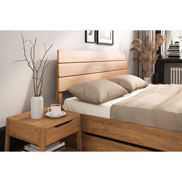 Bračni krevet od punog hrasta 140x200 cm u prirodnoj boji Twig – The Beds-image-4