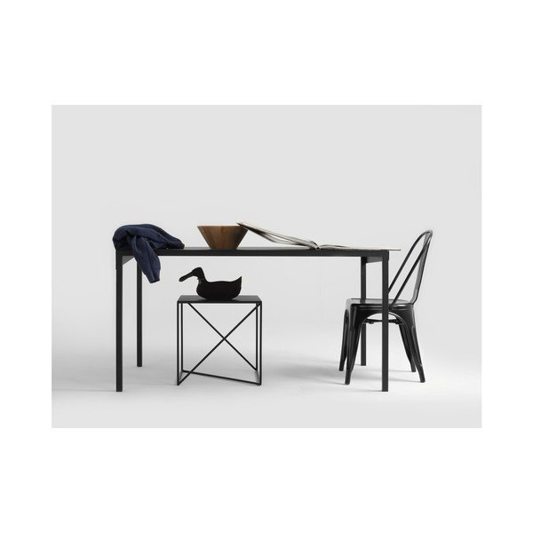 Crni metalni blagovaonski stol CustomForm Obroos, 140 x 80 cm-image-1