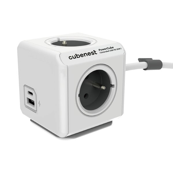 Razdjelnik utičnica 13 cm PowerCube Extended USB – Cubenest