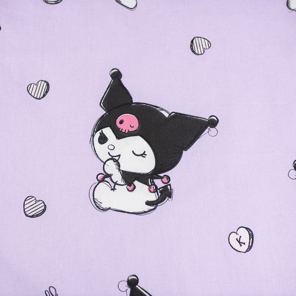Ružičasta pamučna dječja posteljina za krevet za jednu osobu 140x200 cm Hello Kitty "Kuromi" – Jerry Fabrics-image-4