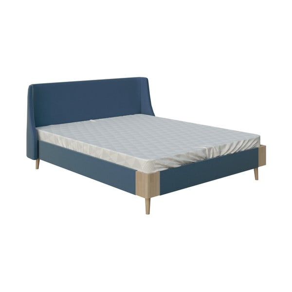 Plavi bračni krevet ProSpánek Lagom Side Soft, 180 x 200 cm
