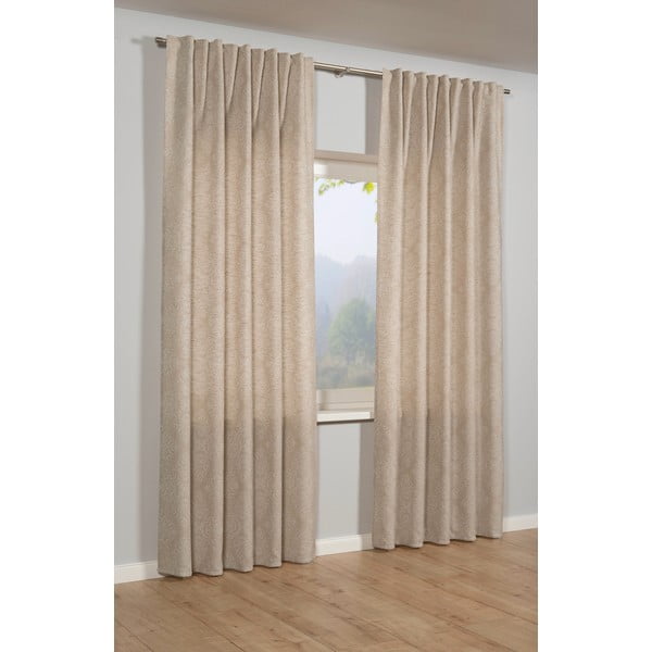 Bež zatamnjujuća/termo izolacijska zavjesa od jacquarda 140x245 cm Ornament – Sehlbach-image-1