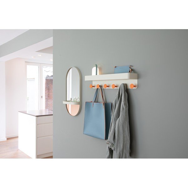 Narančasto zidno ogledalo s policom Remember Taupe-image-3