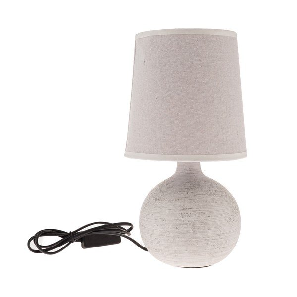 Svijetlo siva stolna lampa keramička s tekstilnim sjenilom (visina 29 cm) Bianca – Dakls-image-1