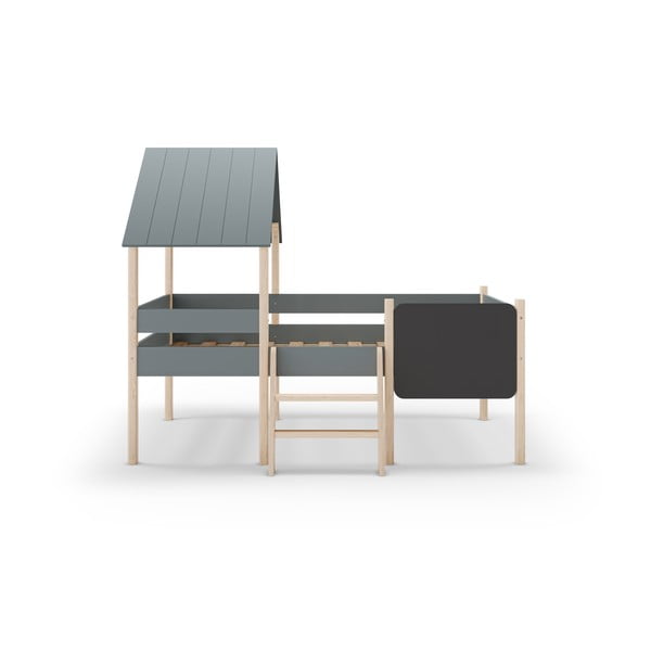 Dječji krevet prljavo zeleni od masivnog bora u obliku kućice/podignuti s podnicom 90x190 cm Mint – Marckeric-image-2