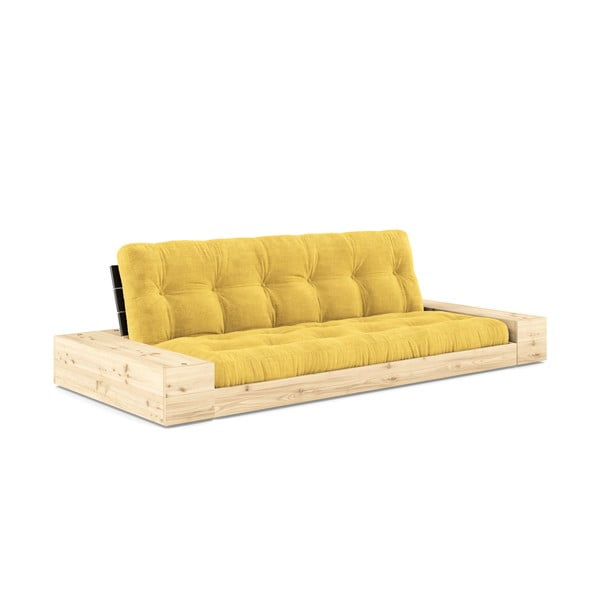 Žuta  sklopiva sofa od samta 244 cm Base – Karup Design