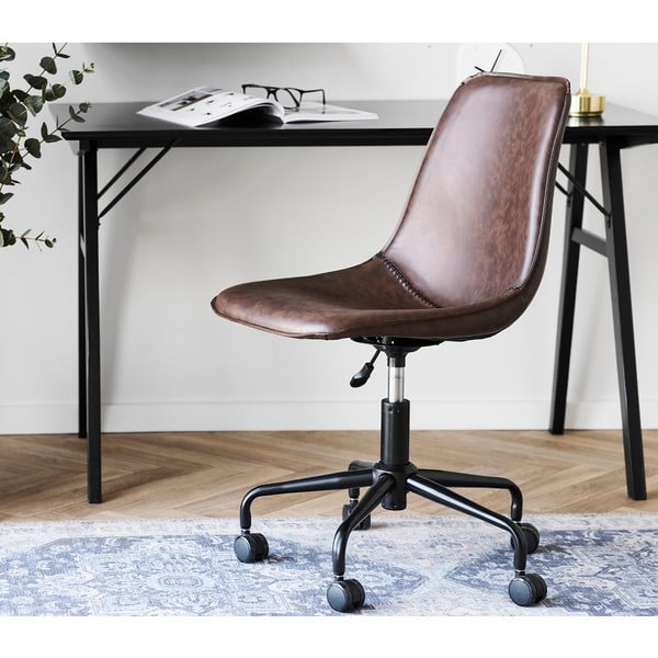 Tamno smeđa uredska stolica Monaco – House Nordic-image-1