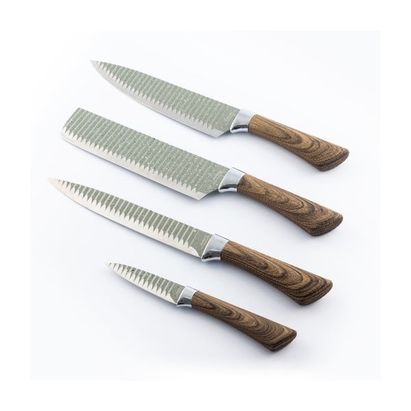 Set od 4 noža od nehrđajućeg čelika InnovaGoods Swiss Q Wood