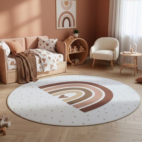 Krem periv dječji tepih ø120 cm Coco 1132 – Ayyildiz Carpets-image-1