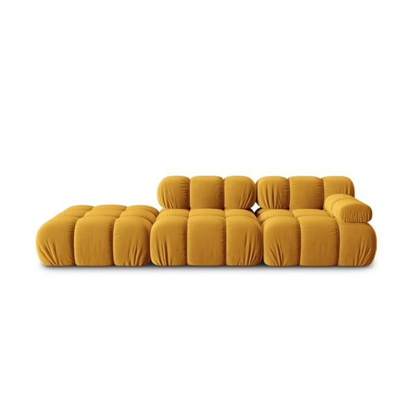 Žuta  baršunasta sofa 282 cm Bellis – Micadoni Home