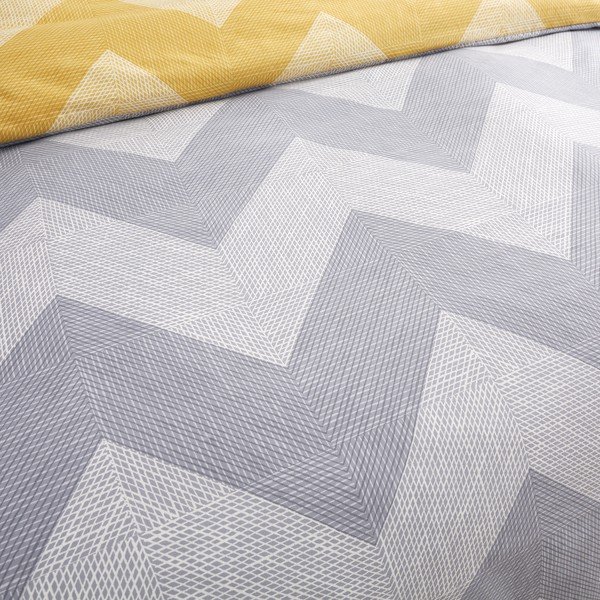 Žuto-siva posteljina 200x135 cm Chevron Geo - Catherine Lansfield-image-3