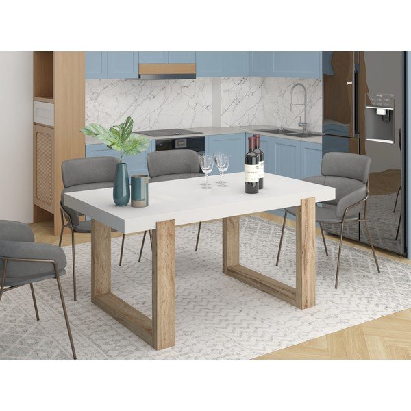 Bijeli blagovaonski stol 90x160 cm Solid – Støraa-image-2