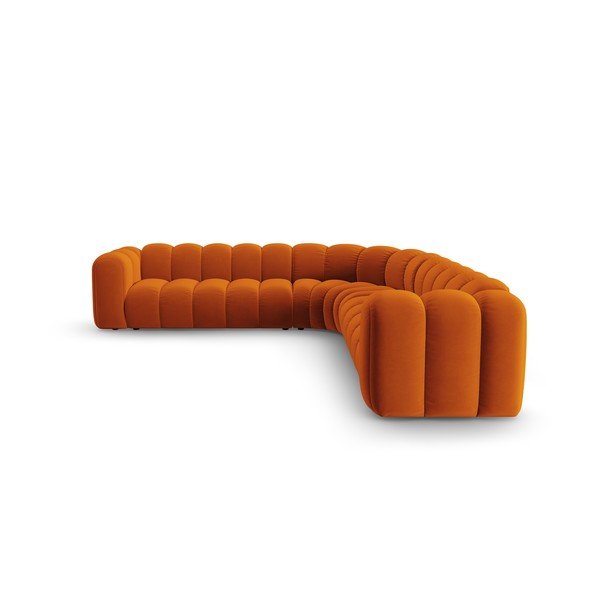 Ciglasta baršunasti kutna garnitura Lupine – Micadoni -image-2