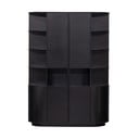 Crna modularna biblioteka od masivnog bora 156x210 cm Finca – WOOOD
