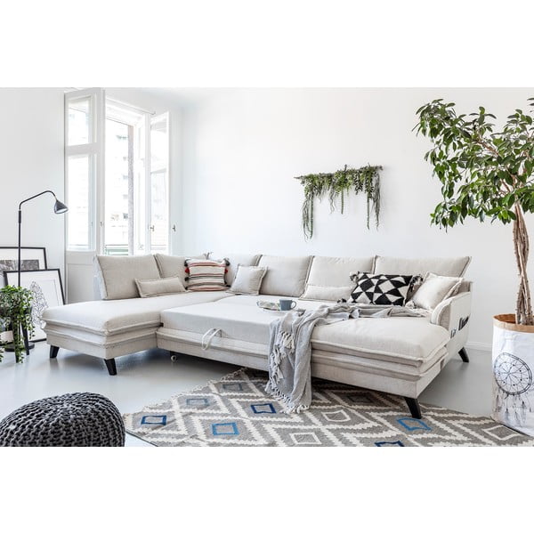 Svjetlobež kutna garnitura u obliku slova U Miuform Charming Charlie, lijevi kut-image-4