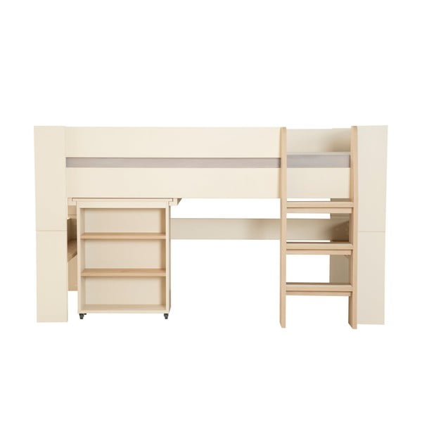 Bež podignuti dječji krevet s prostorom za odlaganje bez podnice 90x200 cm Studio – Roba-image-3