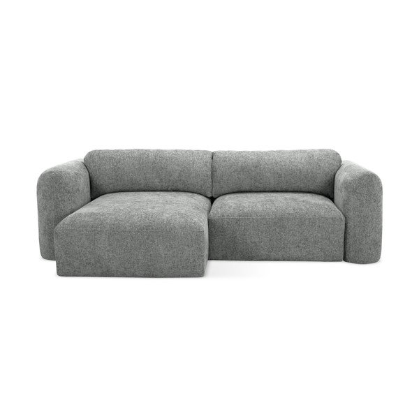 Siva sklopiva/s prostorom za pohranu kutna garnitura od šenila (s lijevim kutom/s ležaljkom) Mele – Makamii