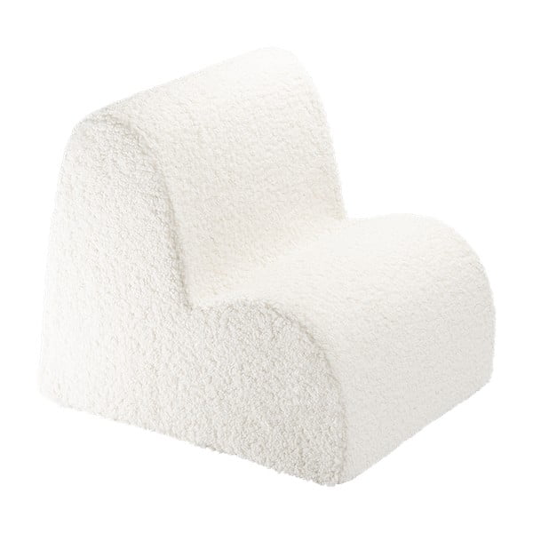 Krem dječja fotelja od bouclé tkanine Cloud – Wigiwama