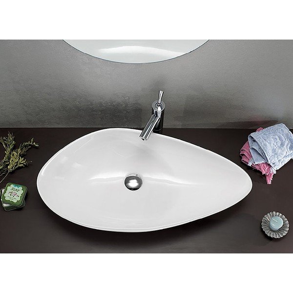 Bijeli keramički umivaonik 74x38,5 cm Ovali – Sapho-image-1