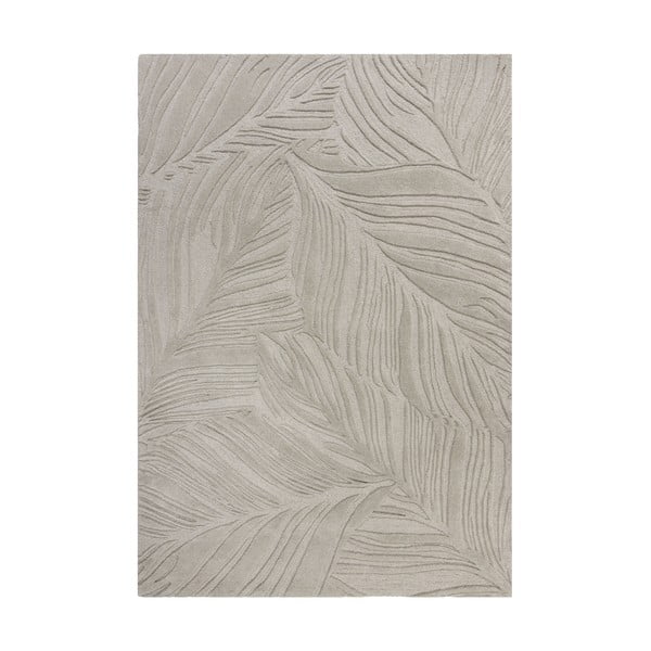 Sivi vuneni tepih Flair Rugs Lino Leaf, 120 x 170 cm