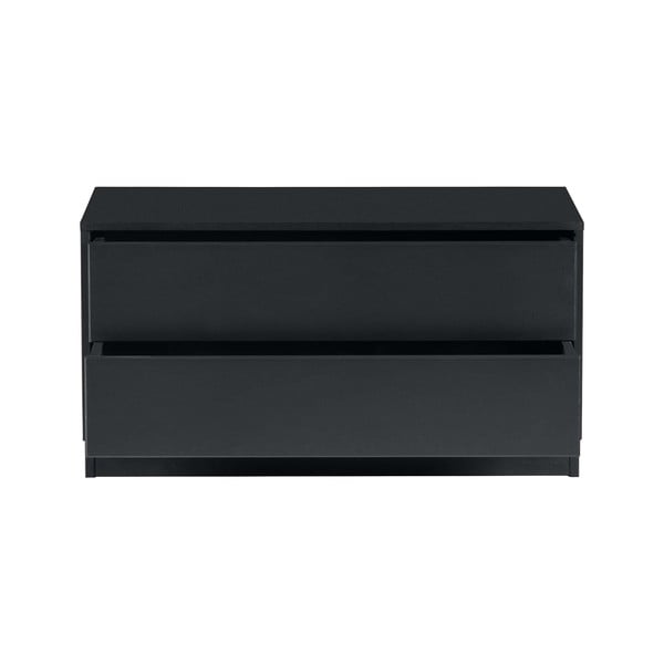 Crna modularna TV komoda od masivnog bora 75x40 cm Finca – WOOOD-image-3