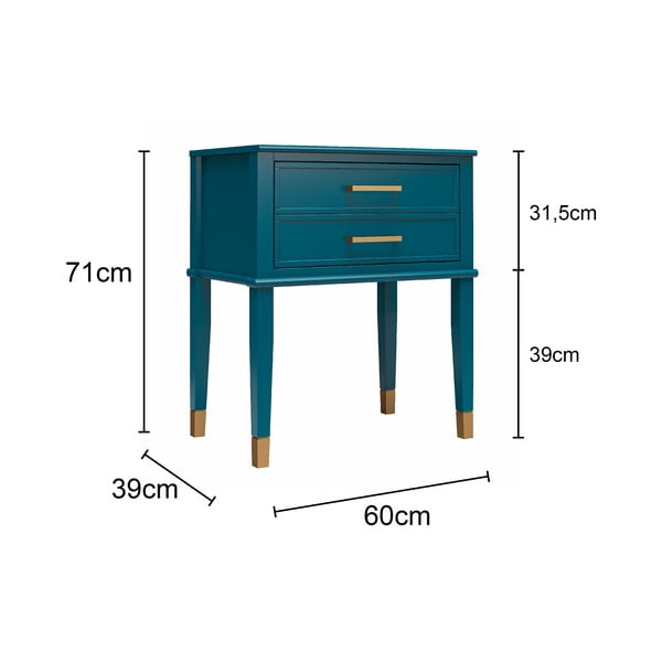 Svijetlo sivi noćni ormarić Westerleigh – CosmoLiving by Cosmopolitan-image-2