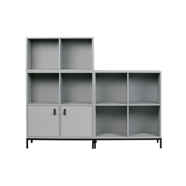 Siva modularna biblioteka od masivnog bora 81x81 cm Vt – vtwonen-image-2